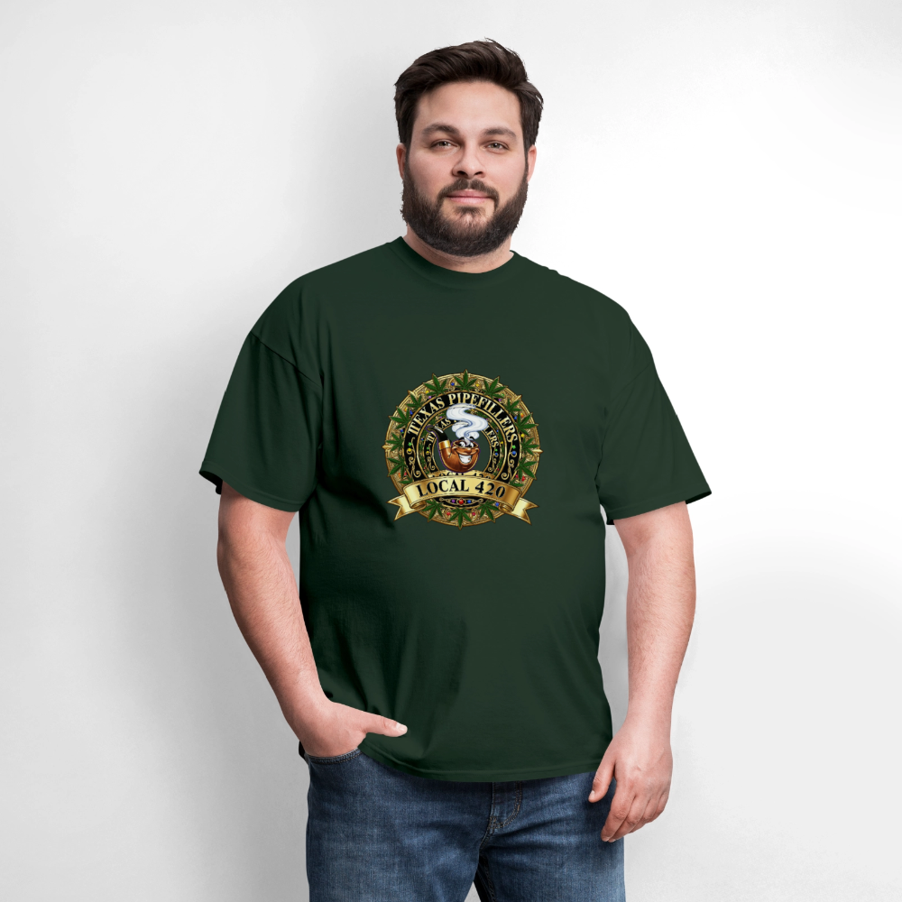 TEXAS PIPEFILLERS LOCAL 420 Men's T-Shirt - forest green
