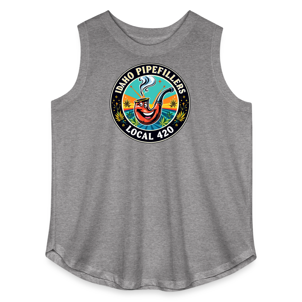 IDAHO PIPEFILLERS LOCAL 420 F/B DEAIGN Women's Curvy Relaxed Tank Top - granite heather 