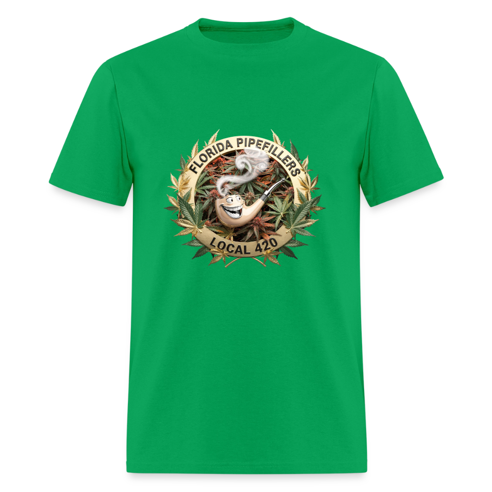 FLORIDA PIPEFILLERS LOCAL 420 F/B DESIGN Men's T-Shirt - bright green