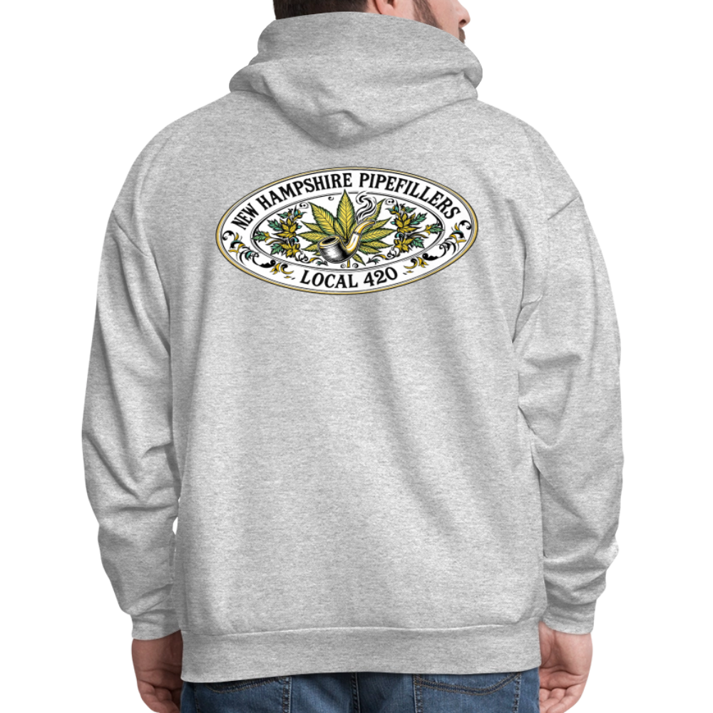 NEW HAMPSHIRE PIPEFILLERS LOCAL 420 2 EMBLEM Men's Hoodie - heather gray