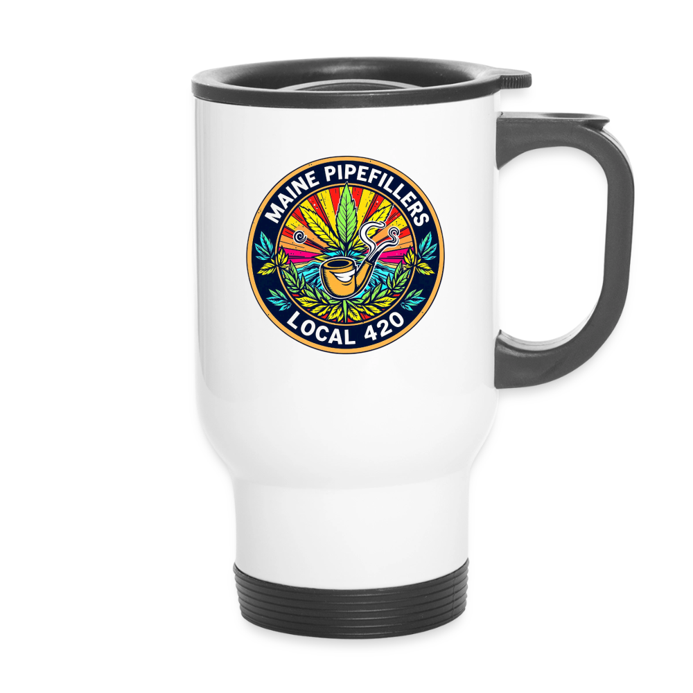 MAINE PIPEFILLERS LOCAL 420 14oz Stainless Steel Travel - white