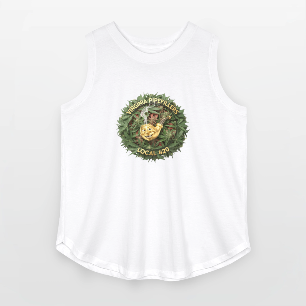 VIRGINIA PIPEFILLERS LOCAL 420 Women's Curvy Relaxed Tank Top - white