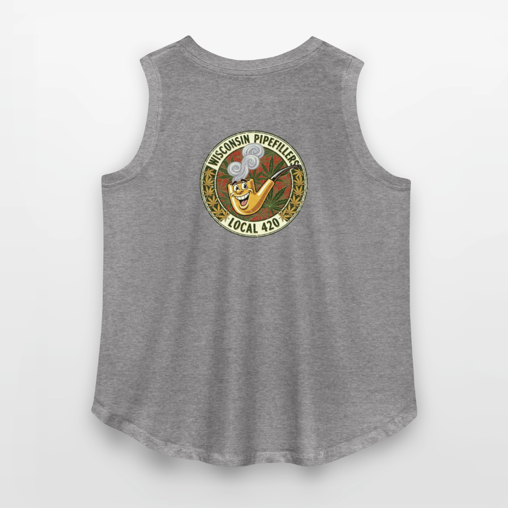 WISCONSIN PIPEFILLERS LOCL 420 F/B DESIGN Women's Curvy Relaxed Tank Top - granite heather 