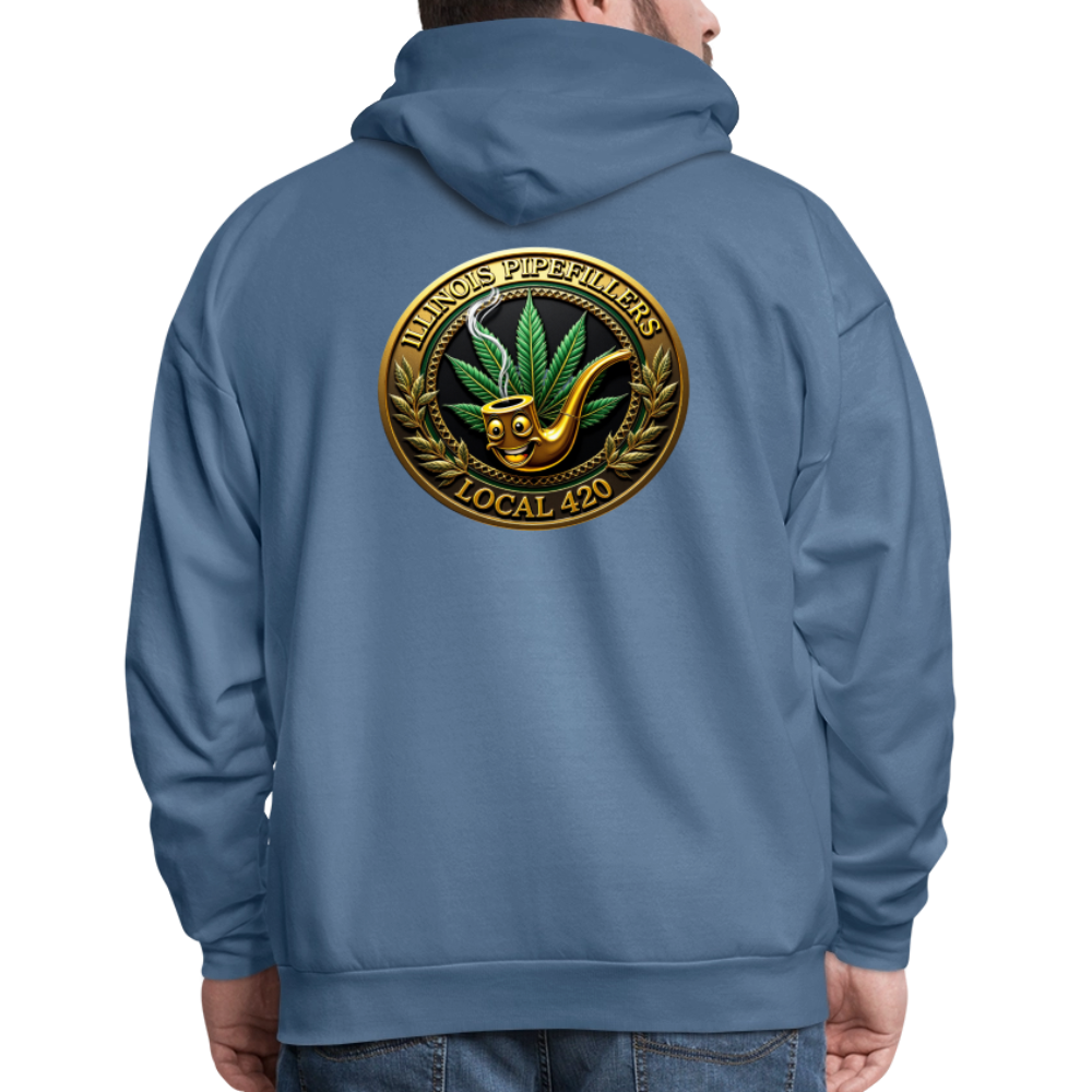ILLINOIS PIPEFILLERS LOCAL 420 F/B DESIGN Men's Hoodie - denim blue