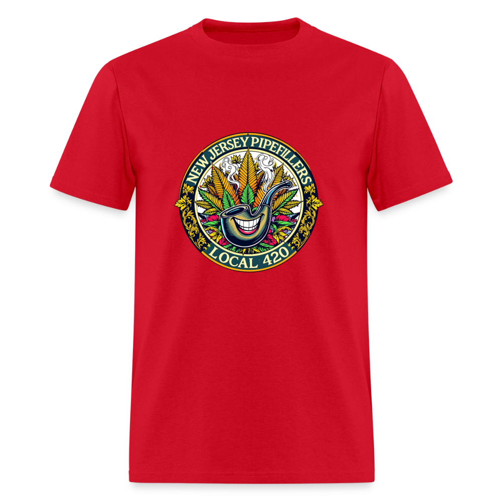 NEW JERSEY PIPEFILLERS LOCAL 420 F/B DESIGN Men's T-Shirt - red