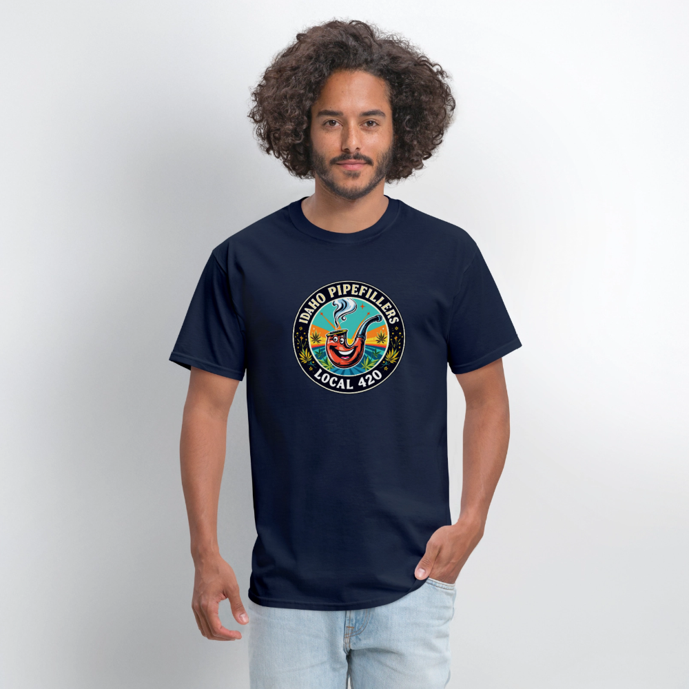 IDAHO PIPEFILLERS LOCAL 420 F/B DESIGN Men's T-Shirt - navy