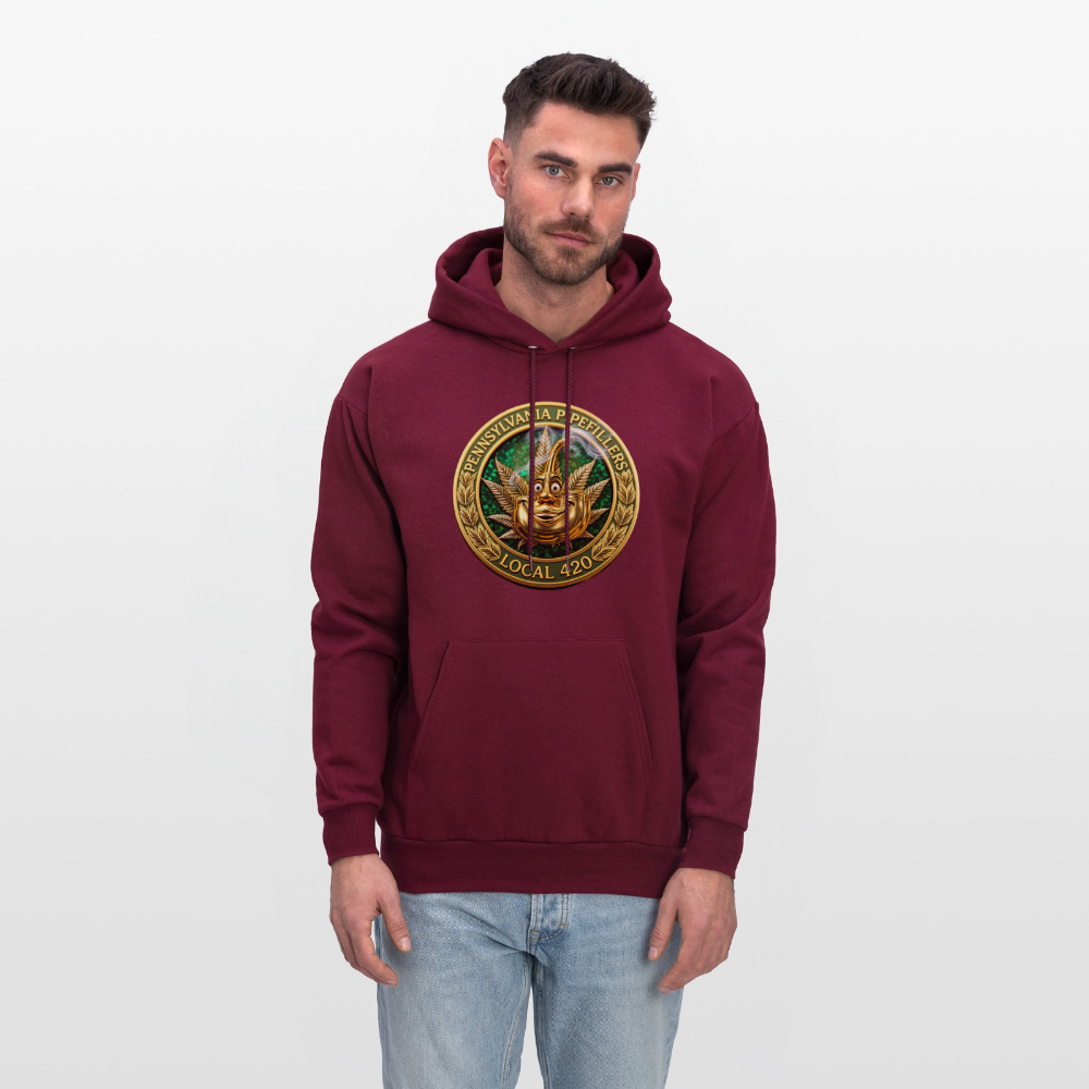 PENNSYLVANIA PIPEFILLERS LOCAL 420 F/B DESIGNS Men's Hoodie - burgundy