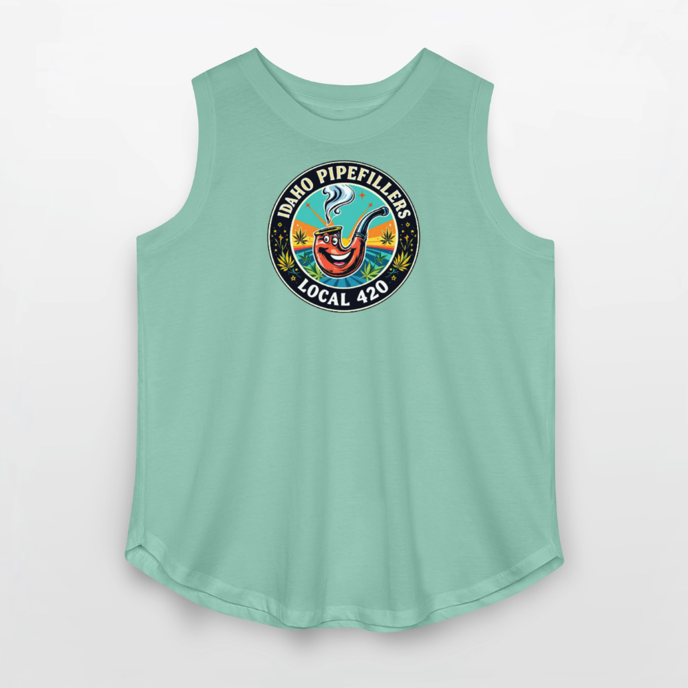IDAHO PIPEFILLERS LOCAL 420 Women's Curvy Relaxed Tank Top - saltwater