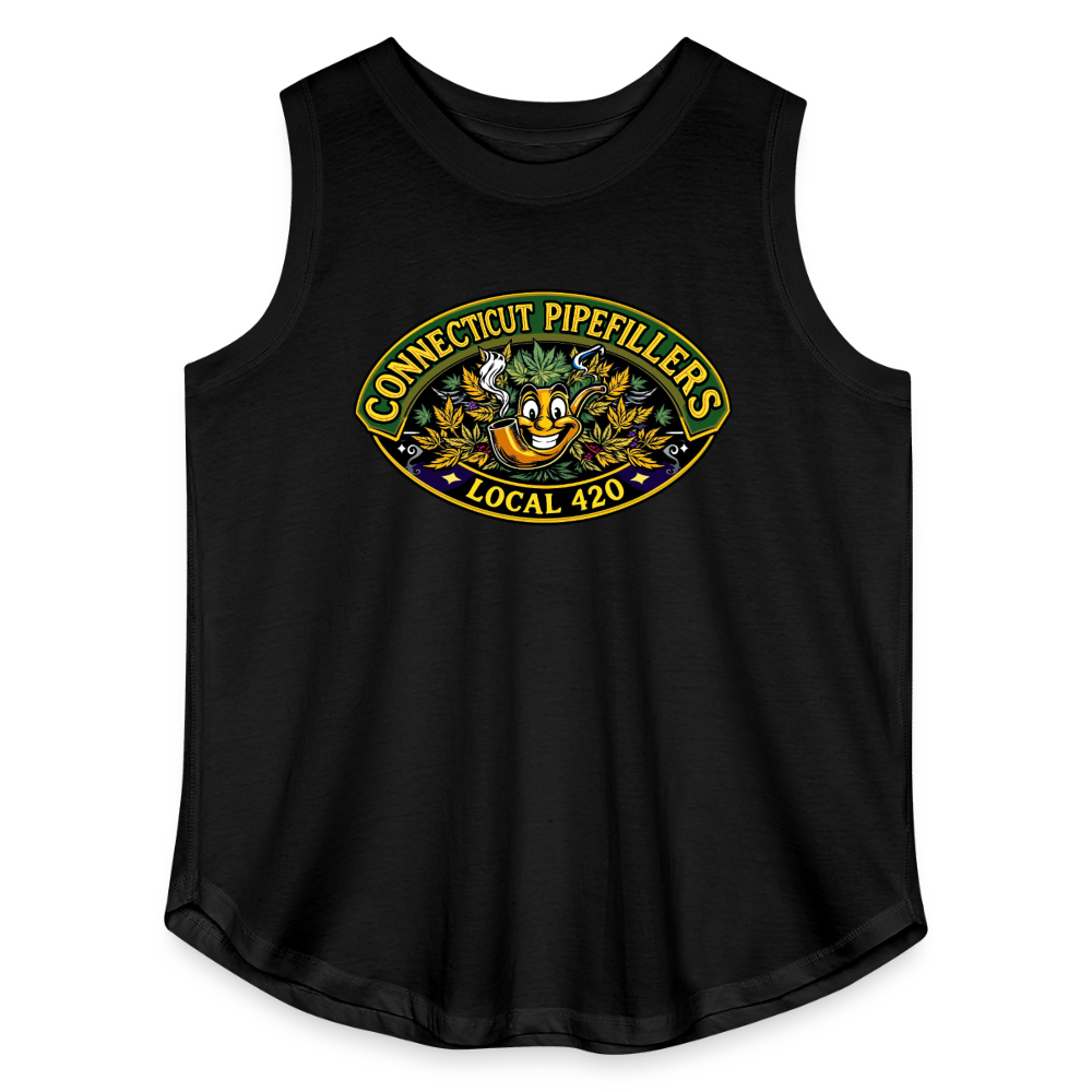 CONNECTICUT PIPEFILLERD LOCAL 420 F/B DESIGN Women's Curvy Relaxed Tank Top - black