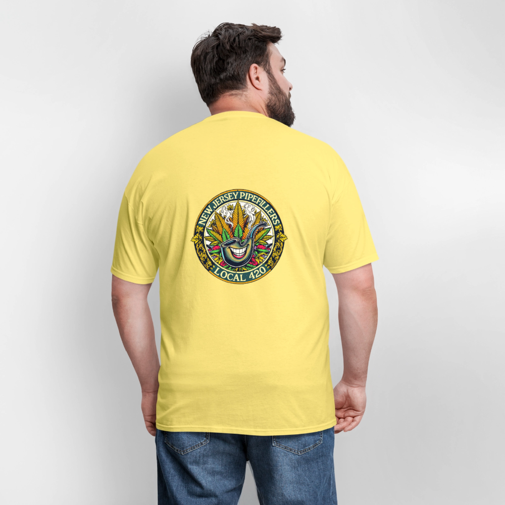 NEW JERSEY PIPEFILLERS LOCAL 420 F/B DESIGN Men's T-Shirt - cornsilk