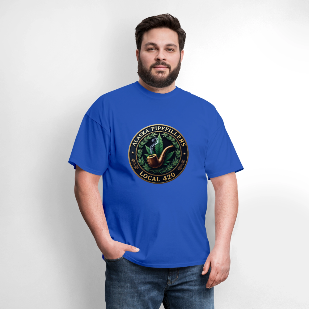 ALASKA PIPEFILLERS LOCAL 420 F/B DESIGN Men's T-Shirt - royal blue