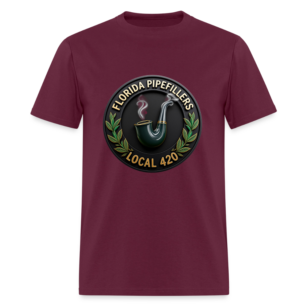 FLORIDA PIPEFILLERS LOCAL 420 Men's T-Shirt - burgundy