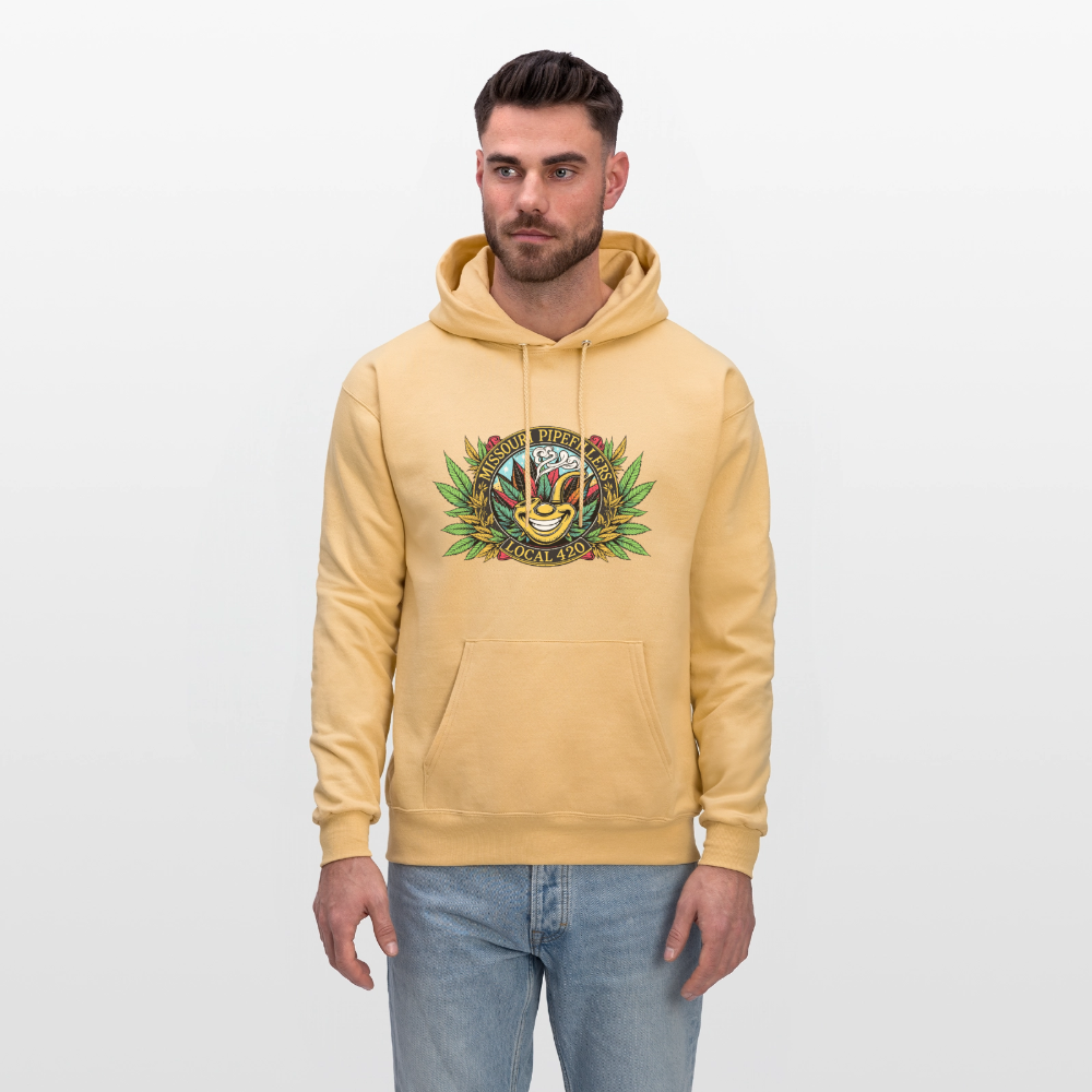 MISSOURI PIPEFILLERS LOCAL 420 Dog Bandana Men's Hoodie - light gold 