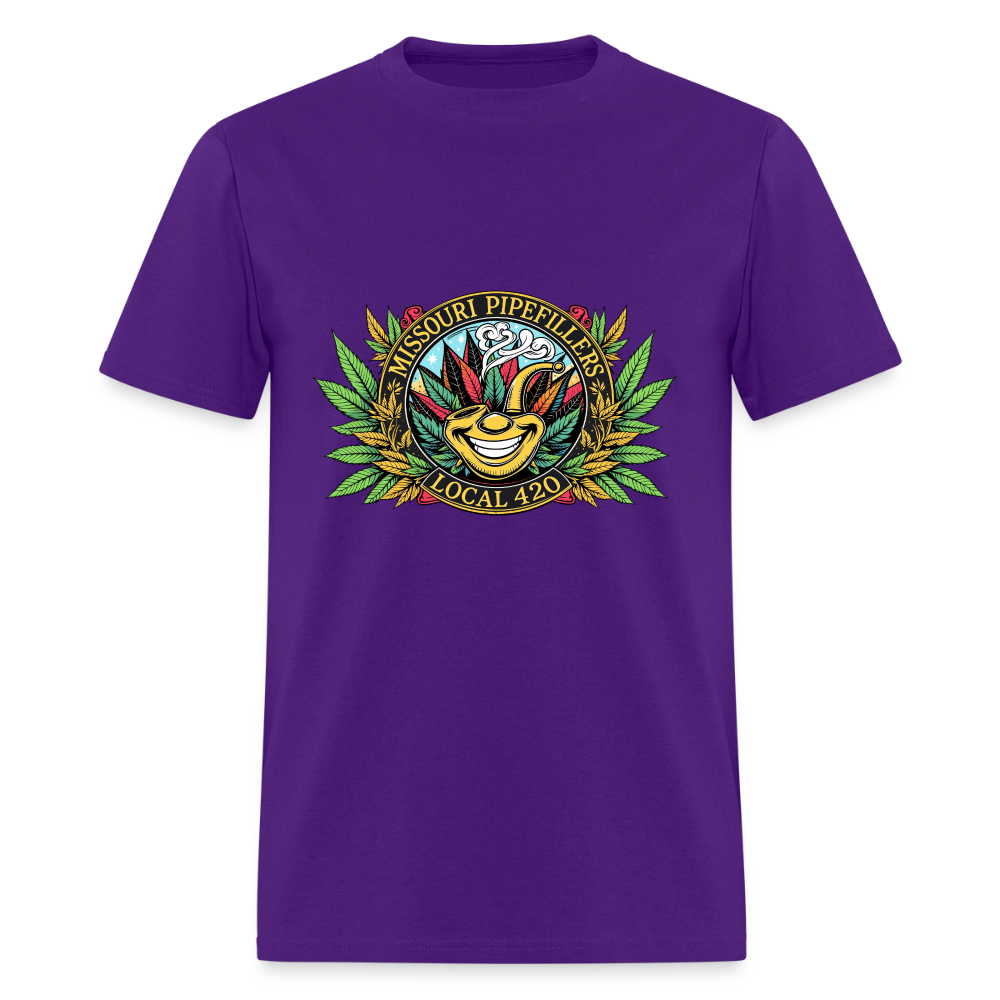 MISSOURI PIPEFILLERS LOCAL 420  F/B DESIGNS  Men's T-Shirt - purple