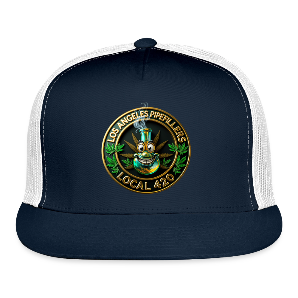LOS ANGELES PIPEFILLERS LOCAL 420 Trucker Hat - navy/white