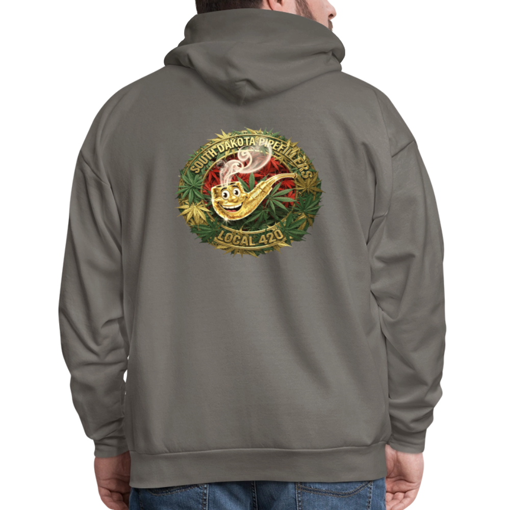 SOUTH DAKOTA PIPEFILLERS LOCAL 420  F/B DESIGN Men's Hoodie - asphalt gray