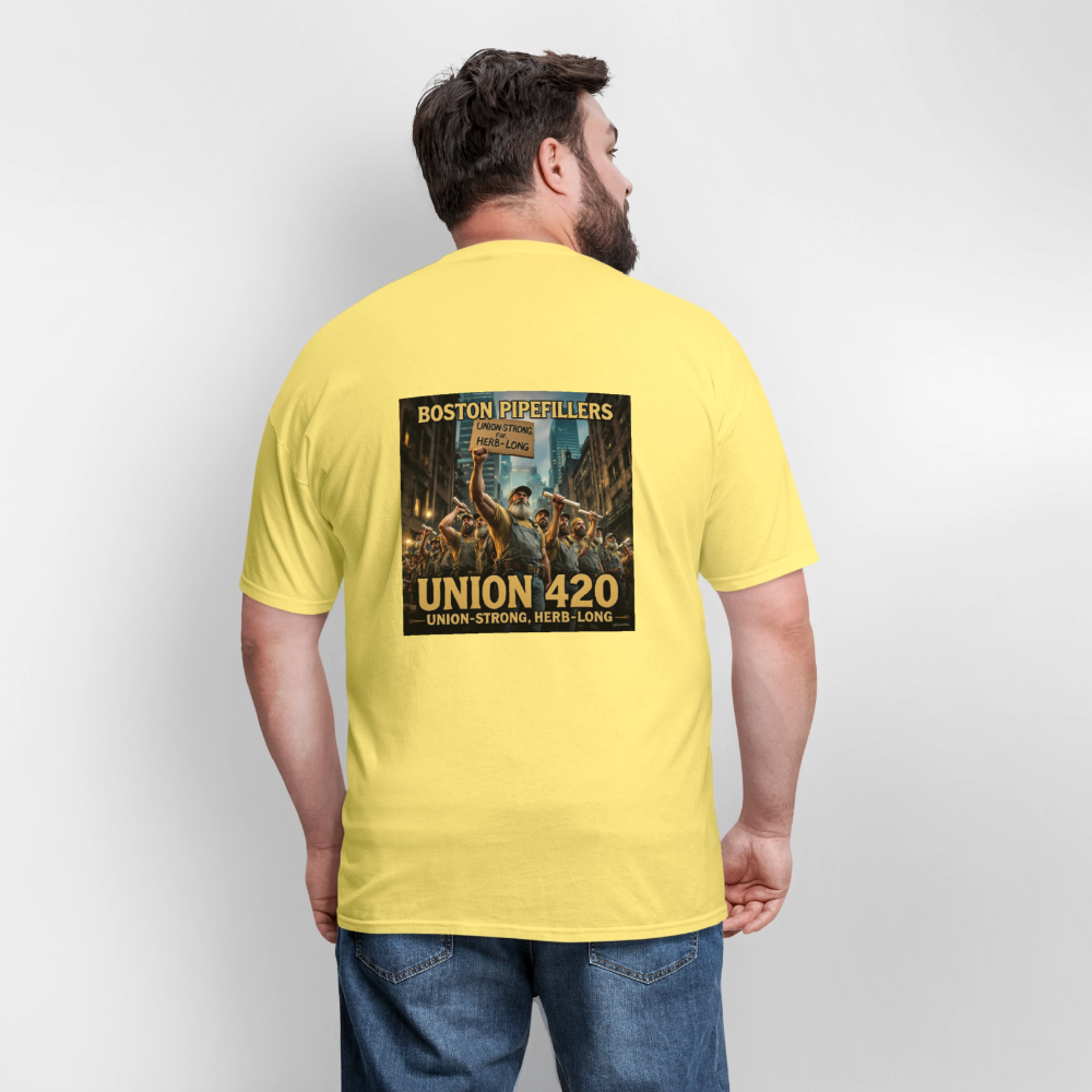 NEW ENGLAND PIPEFILLERS UNION 420 Men's T-Shirt - cornsilk