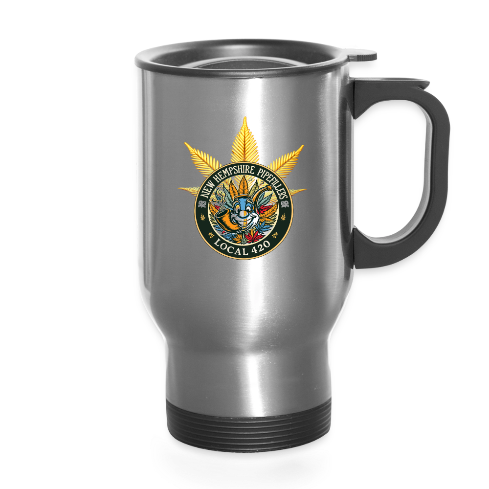 NEW HEMPSHIRE PIPEFILLERS LOCAL 420 14oz Stainless Steel Travel Tumbler - silver