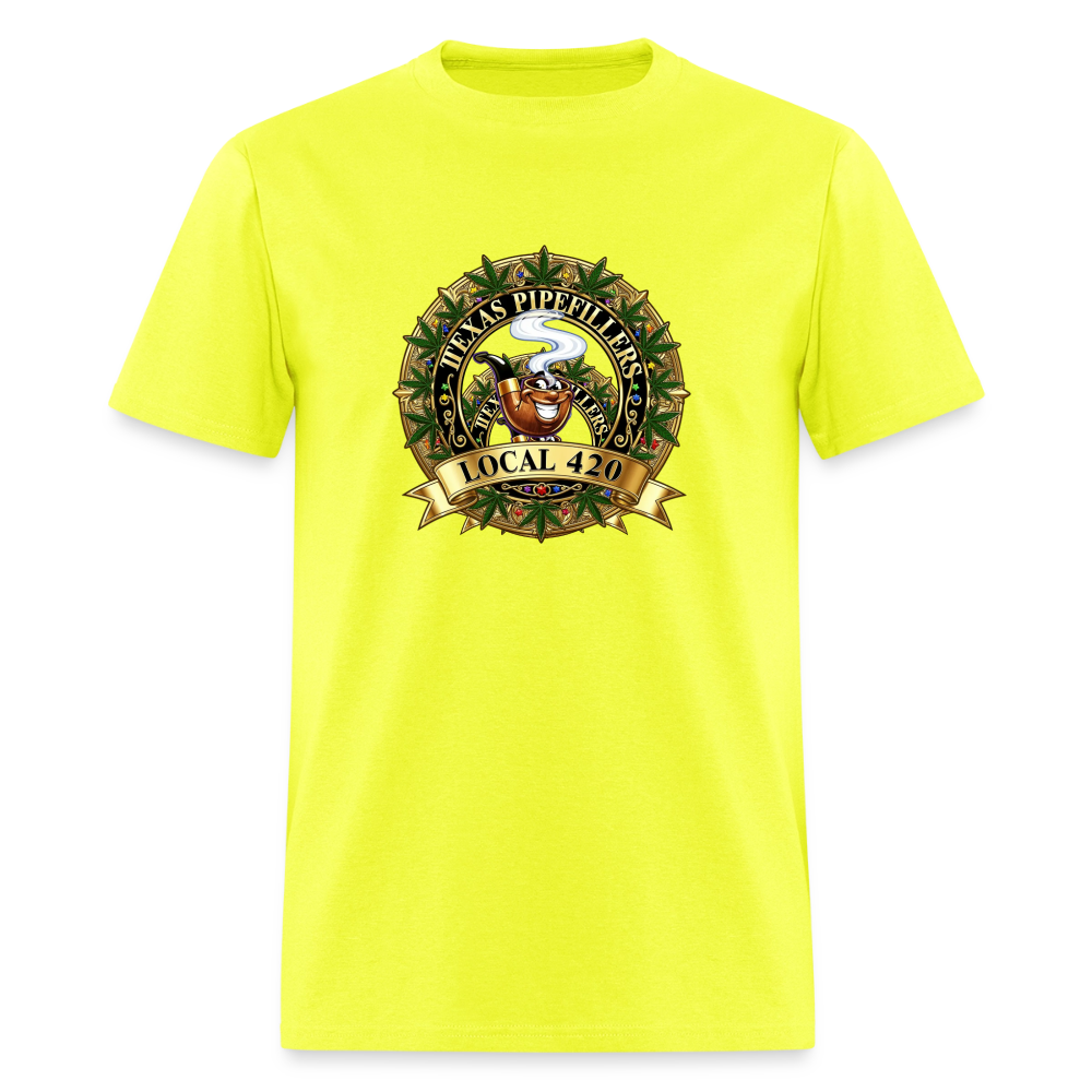 TEXAS PIPEFILLERS LOCAL 420 F/B DESIGN Men's T-Shirt - safety green