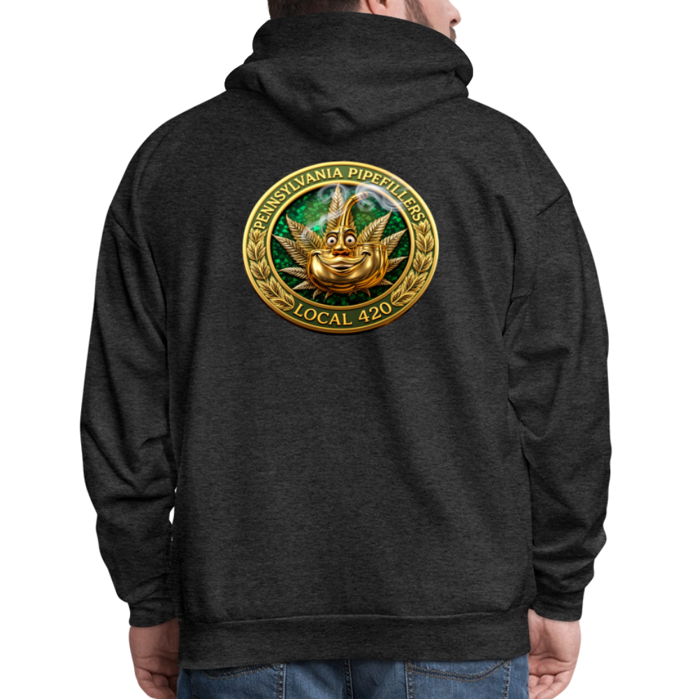 PENNSYLVANIA PIPEFILLERS LOCAL 420 F/B DESIGNS Men's Hoodie - charcoal grey