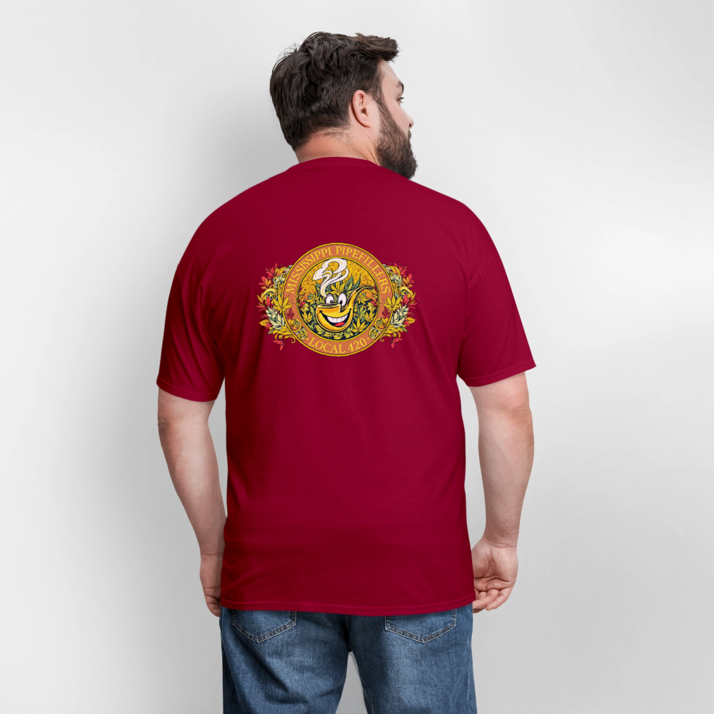 MISSISSIPPI PIPEFILLERS LOCAL 420 F/B DESIGNS Men's T-Shirt - true red