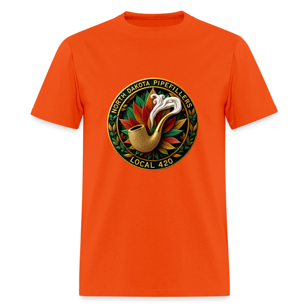 NORTH DAKOTA PIPEFILLERS LOCAL 420 Men's Tee shirt - orange
