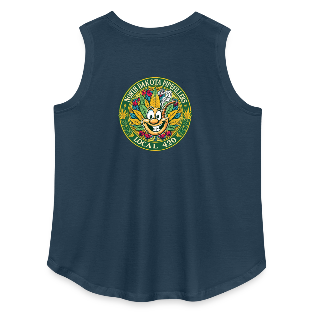 NORTH DAKOTA PIPEFILLERS LOCAL 420 F/B 2 DESIGNS Women's Curvy Relaxed Tank Top - denim