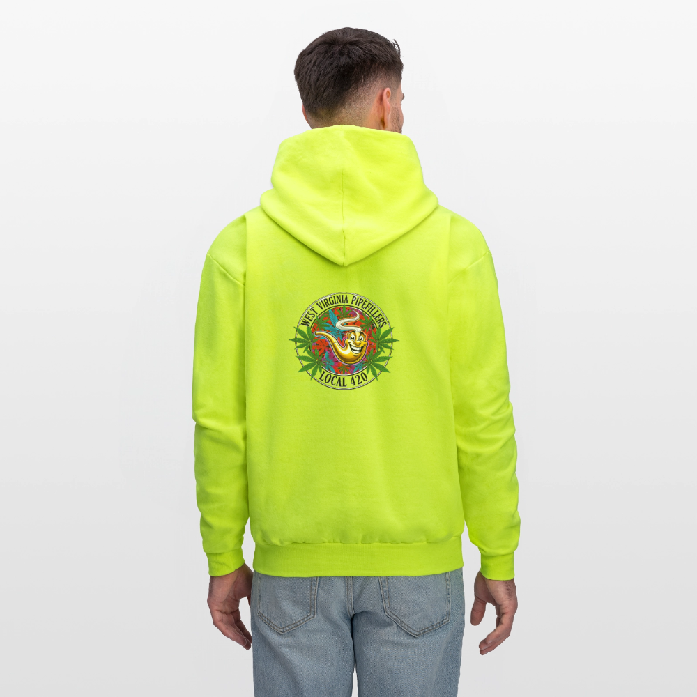 WEST VIRGINIA PIPEFILLERS LOCAL 420 F/B DESIGN  Men's  Hoodie - safety green