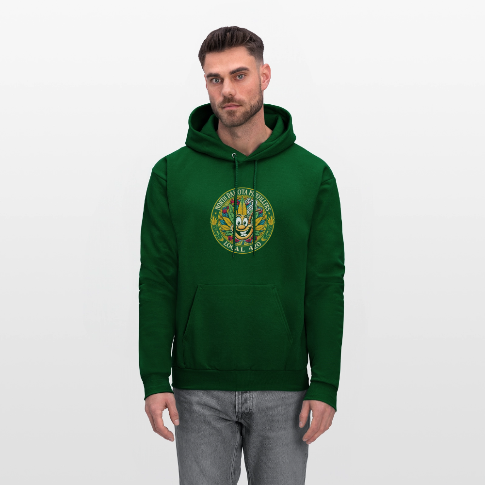 NORTH DAKOTA PIPEFILLERS LOCAL 420 F/B 2 DESIGNS Men's Hoodie - forest green