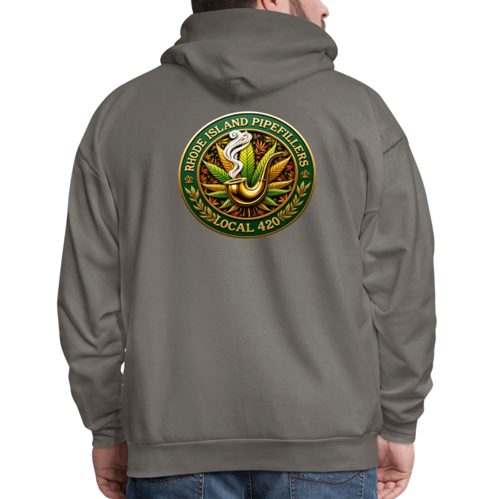 RHODE ISLAND PIPEFILLERS LOCAL 420 F/B DESIGNS Men's Hoodie - asphalt gray