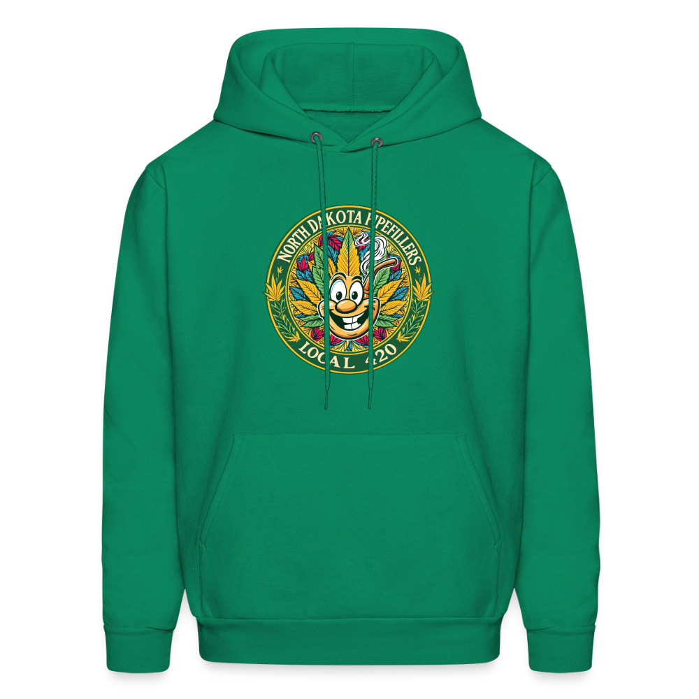 NORTH DAKOTA PIPEFILLERS LOCAL 420 F/B 2 DESIGNS Men's Hoodie - kelly green