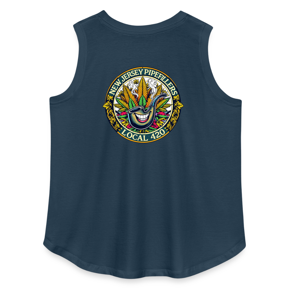 NEW JERSEY PIPEFILLERS LOCAL 420 F/B DESIGN Women's Curvy Relaxed Tank Top - denim