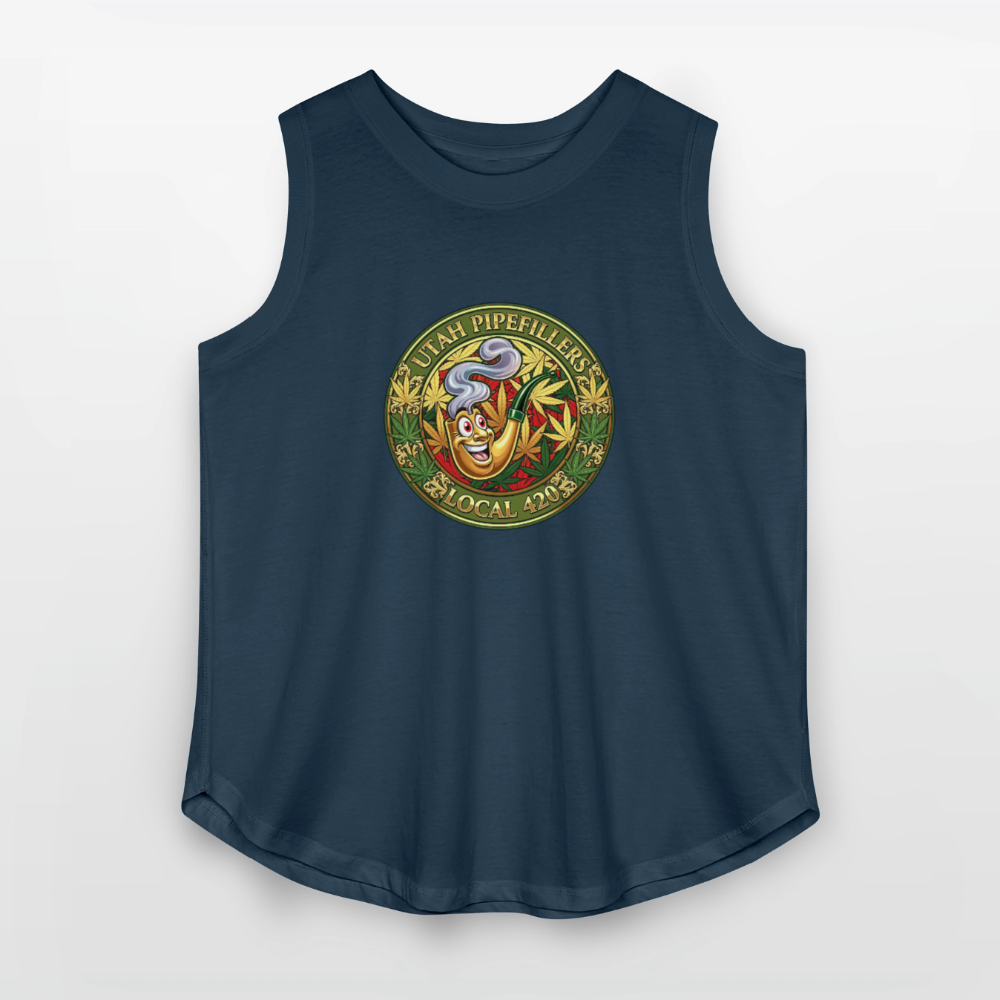 UTAH PIPEFILLERS LOCAL 420 F/B DESIGN Women's Curvy Relaxed Tank Top - denim