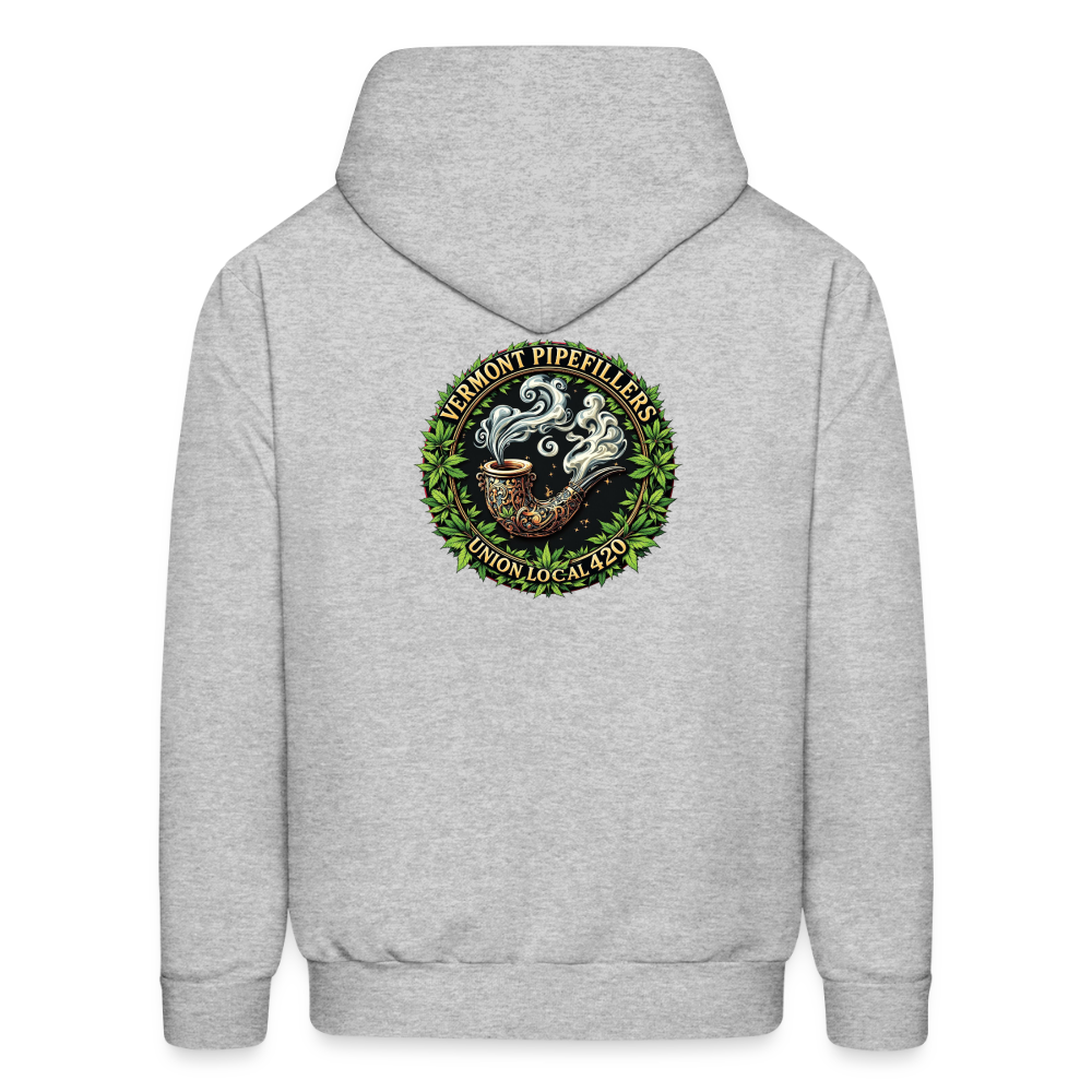 VERMONT PIPEFILLERS LOCAL 420 2 EMBLEM Men's Hoodie - heather gray