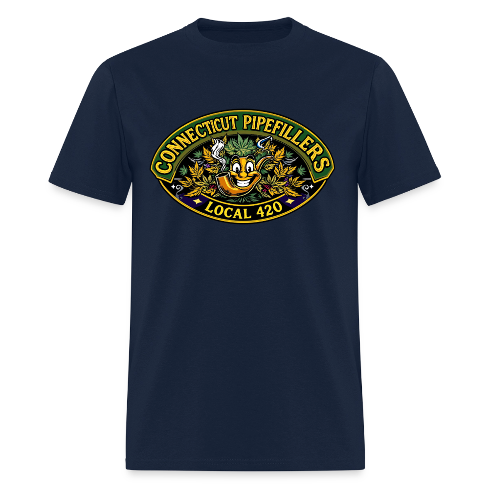 CONNECTICUT PIPEFILLERD LOCAL 420 F/B DESIGN Men's T-Shirt - navy