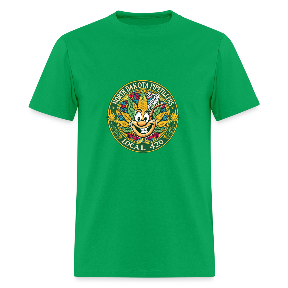 NORTH DAKOTA PIPEFILLERS LOCAL 420 Men's T-Shirt - bright green