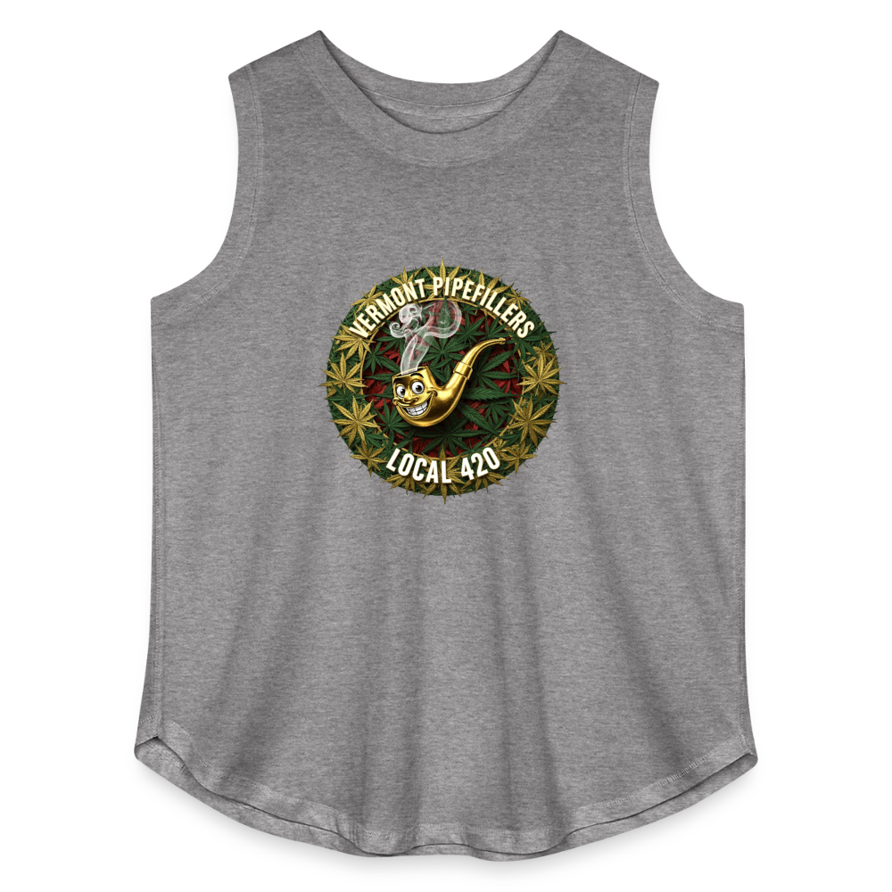 VERMONT PIPEFILLERS LOCAL 420 Women's Curvy Relaxed Tank Top - granite heather 