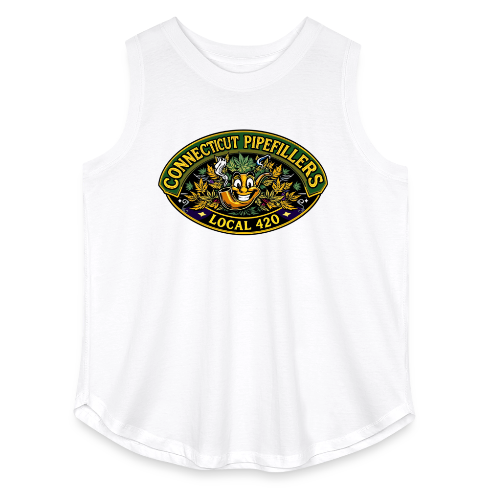 CONNECTICUT PIPEFILLERD LOCAL 420 F/B DESIGN Women's Curvy Relaxed Tank Top - white