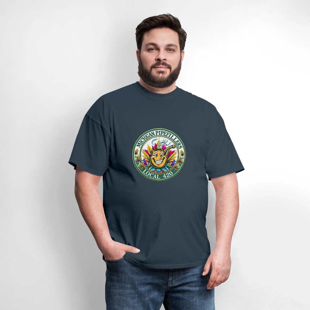 MICHIGAN PIPEFILLERS LOCAL 420 Men's T-Shirt -  blue dusk
