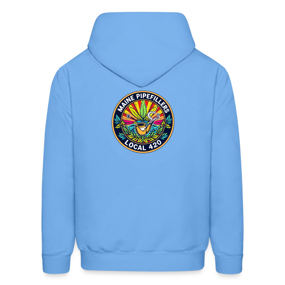 MAINE PIPEFILLERS LOCAL 420 2 EMBLEM Men's Hoodie - carolina blue