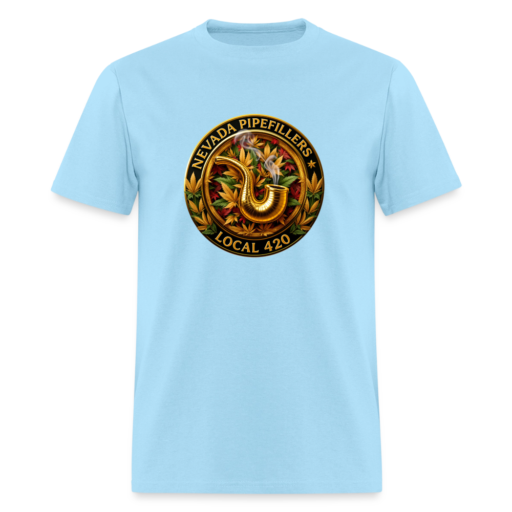 NEVADA PIPEFILLERS LOCAL 420 F/B DESIGN Men's T-Shirt - powder blue