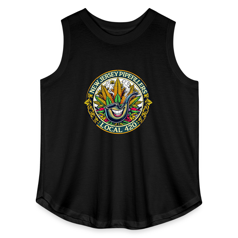 NEW JERSEY PIPEFILLERS LOCAL 420 Women's Curvy Relaxed Tank Top - black