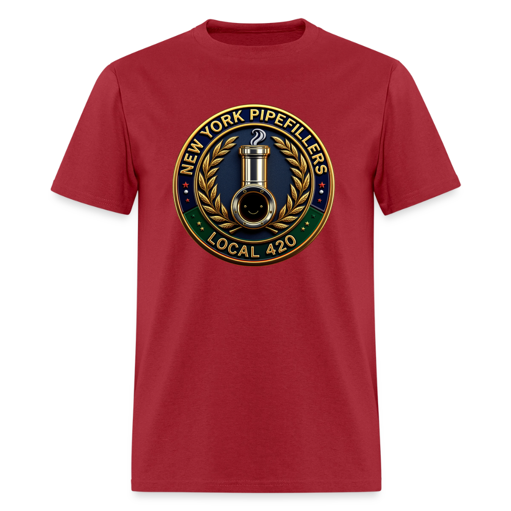 NEW YORK PIPEFILLERS LOCAL 420 F/B DESIGNS Men's T-Shirt - true red