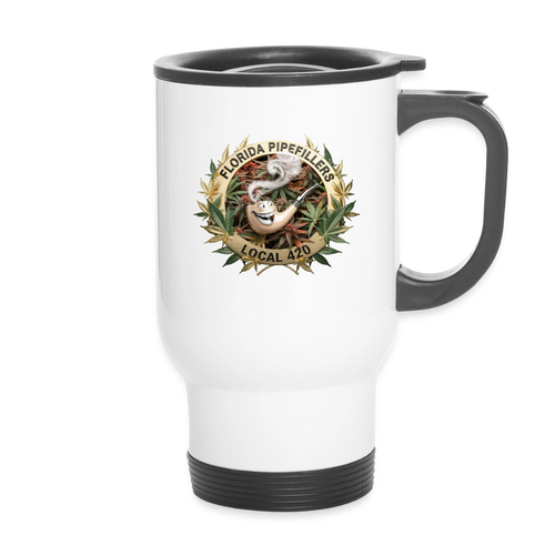 FLORIDA PIPEFILLERS LOCAL 420 14oz Stainless Steel Travel Mug - white