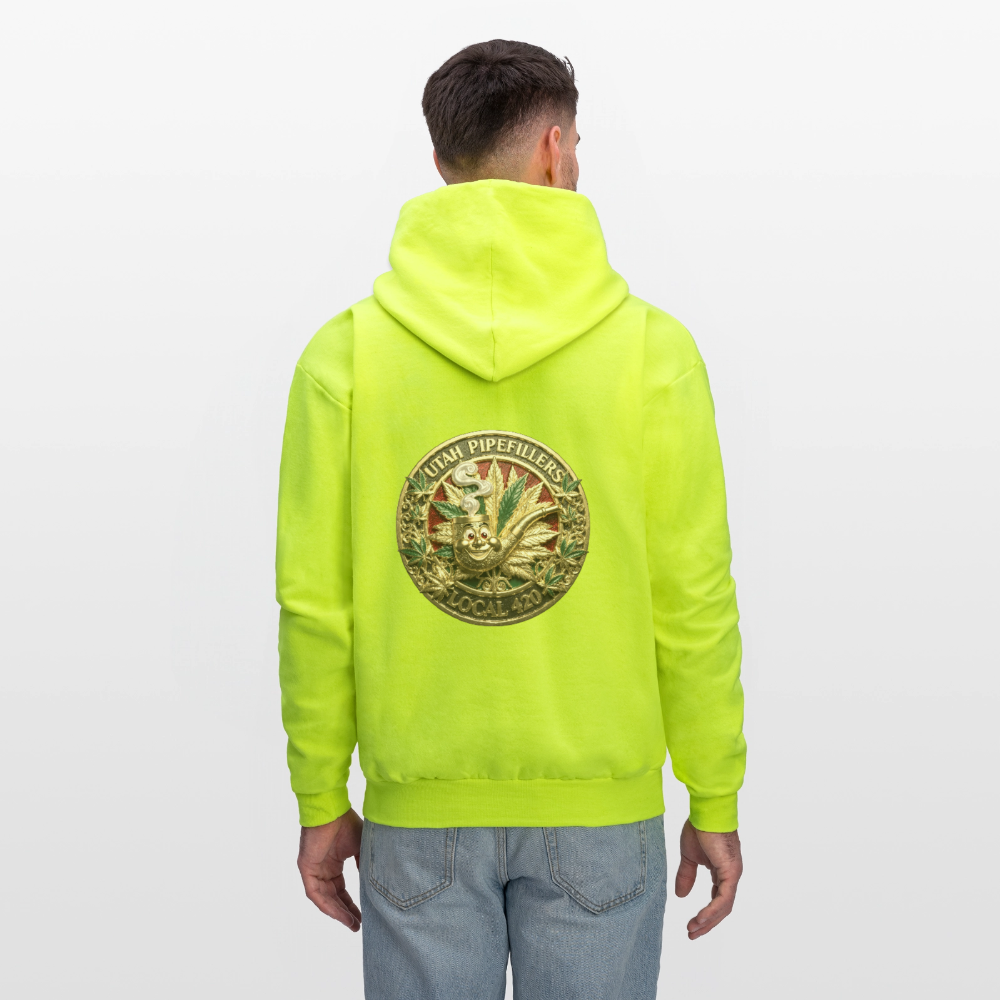 UTAH PIPEFILLERS LOCAL 420 F/B DESIGN Men's Hoodie - safety green
