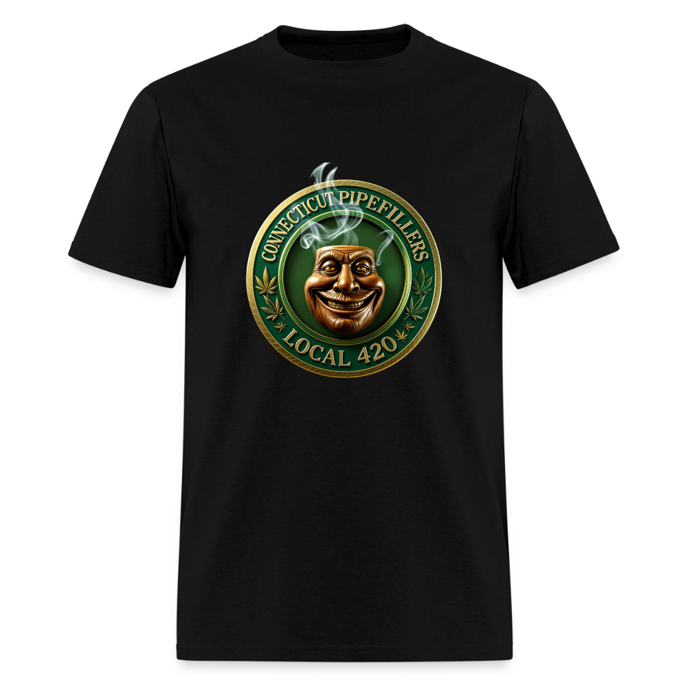 CONNECTICUT PIPEFILLERS LOCAL 420 F/B DESIGN Men's T-Shirt - black