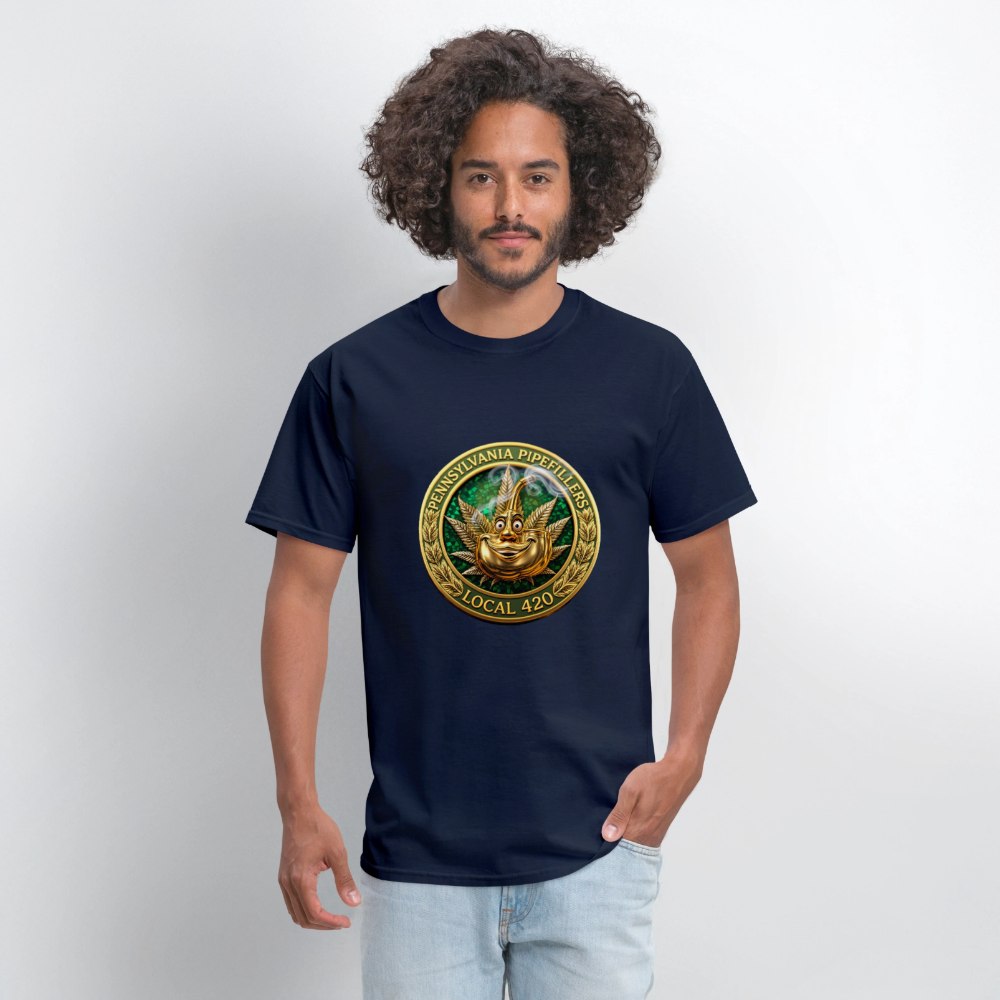 PENNSYLVANIA PIPEFILLERS LOCAL 420 F/B DESIGNS Men's T-Shirt - navy