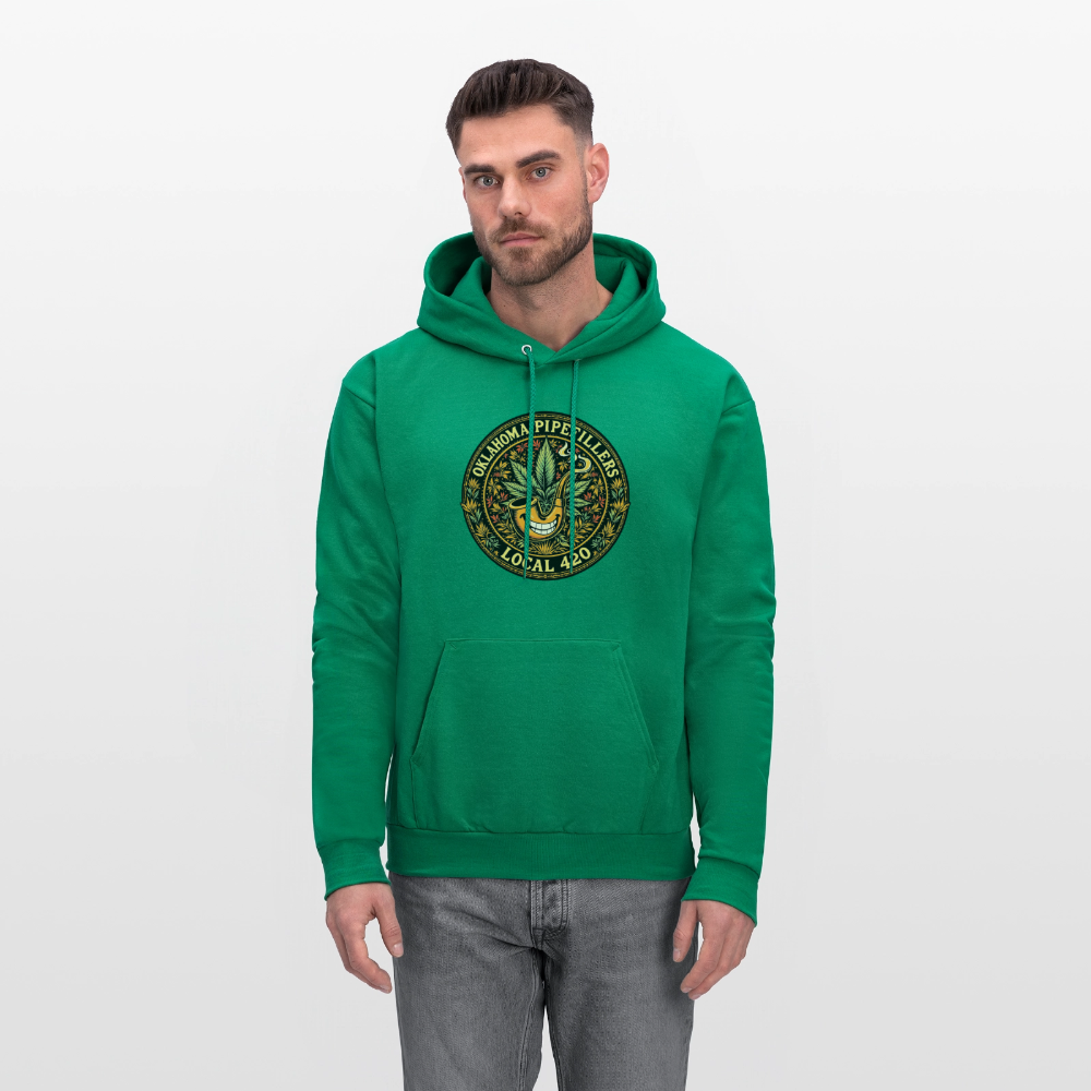 OKLAHOMA PIPEFILLERS LOCAL 420  Men's Hoodie - kelly green