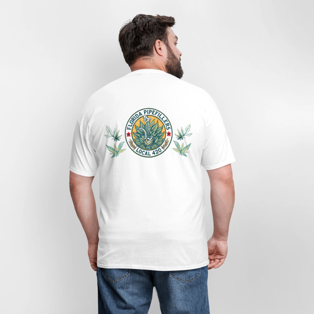 FLORIDA PIPEFILLERS LOCAL 420 F/B DESIGN Men's T-Shirt - white