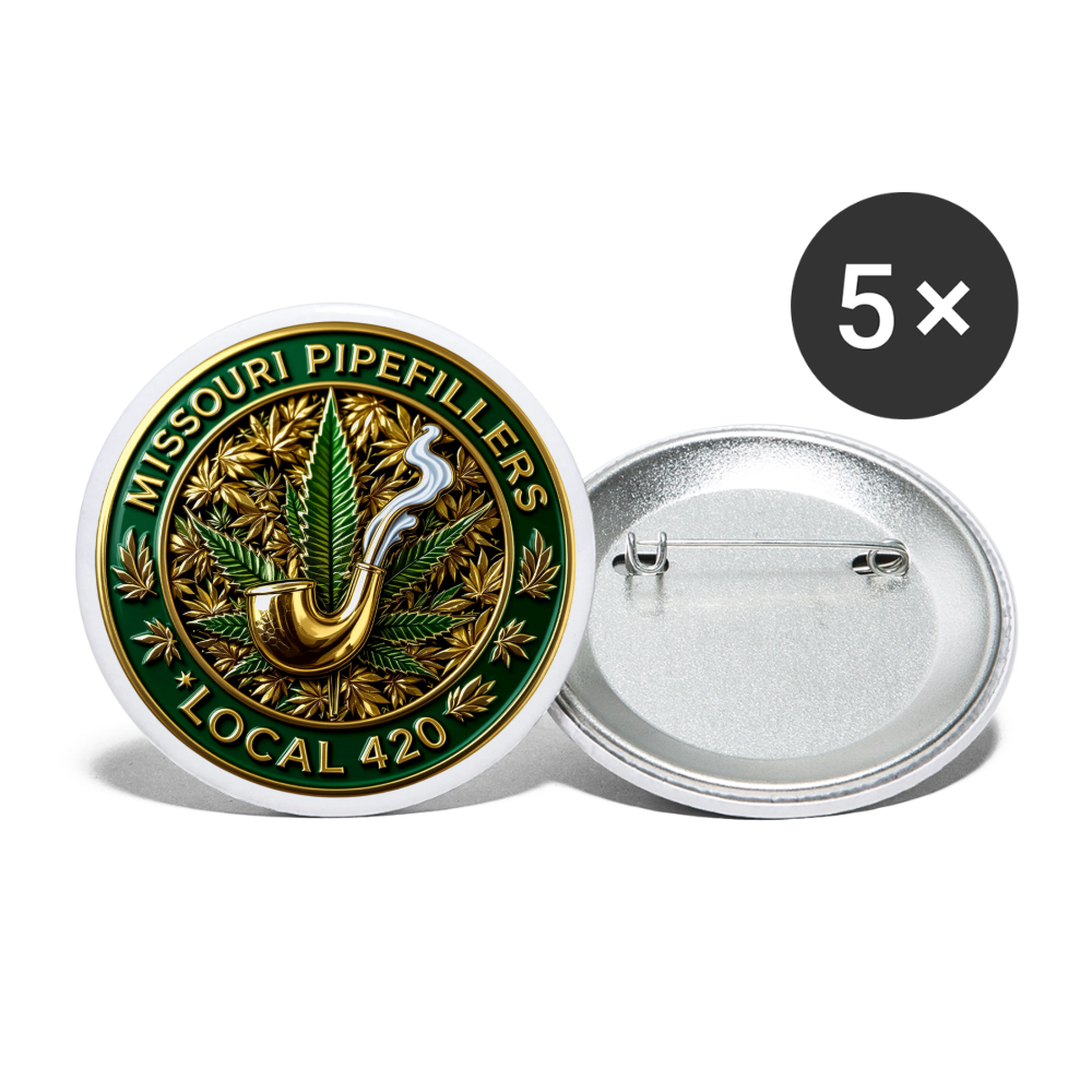 MISSOURI PIPEFILLERS LOCAL 420 Union Buttons small 1'' (5-pack) - white